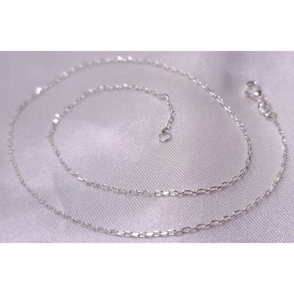 Sterling Silver 925 Plated 16 Inch Rolo Link Chain Necklace New 1/16th" Wide - Picture 1 of 3